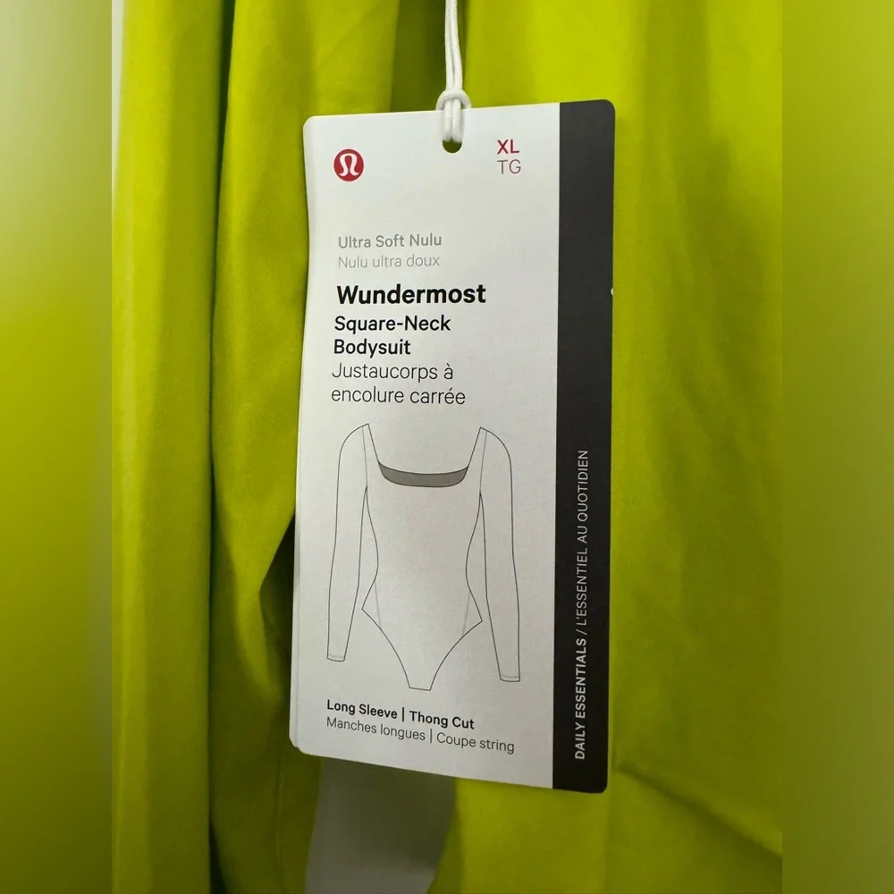 NWT Lululemon Wundermost Ultra Soft Nulu Square Neck Ling Sleeve Bodysuit XL
